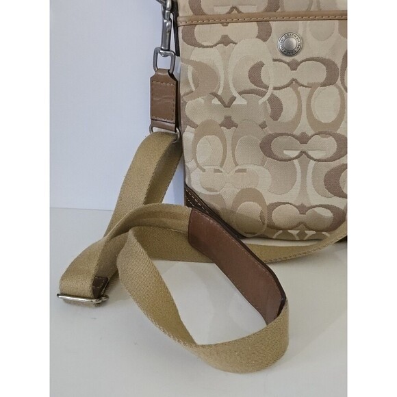 Coach Brown Optic Signature Shoulder Swing Bag Crossbody DO6Q 10148 Suade - Picture 6 of 11